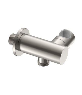 ALONI Handdouchehouder wandaansluitbocht met wateraansluiting Uniforma Geborsteld RVS – Kantelbaar