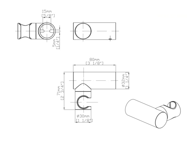 Handdouchehouder Uniforma Chroom – Kantelbaar