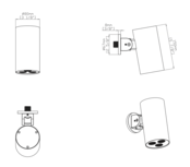 Hoofddouche Uniforma Cilinder Chroom 15x8cm - Wandmontage Kantelbaar