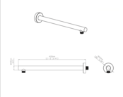 Douchearm Muurbevestiging Uniforma Geborsteld Goud PVD-gecoat 40cm