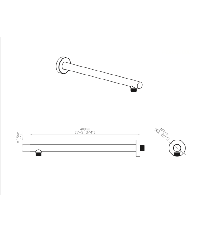 Douchearm Muurbevestiging Uniforma Geborsteld Goud PVD-gecoat 40cm