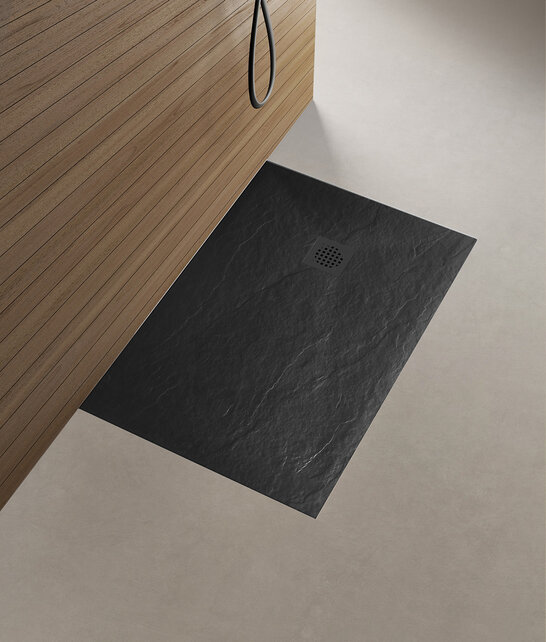 Douchebak Composiet Stonea Mat Zwart 90x160cm Antislip & Inkortbaar