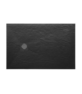 Wiesbaden Douchebak Composiet Stonea Mat Zwart 80x140cm Antislip & Inkortbaar