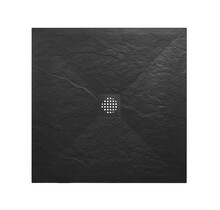 Douchebak Composiet Stonea Mat Zwart 90x90cm Antislip & Inkortbaar