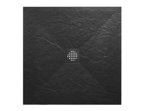 Douchebak Composiet Stonea Mat Zwart 90x90cm Antislip & Inkortbaar