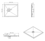 Douchebak Composiet Stonea Mat Zwart 80x90cm Antislip & Inkortbaar