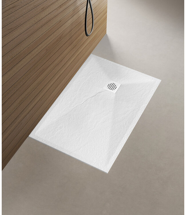 Douchebak Composiet Stonea Mat Wit 80x140cm Antislip & Inkortbaar
