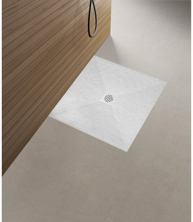 Douchebak Composiet Stonea Mat Wit 90x90cm Antislip & Inkortbaar