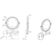 Make Up Spiegel Geborsteld Goud 5x Zoom met led-verlichting Touch