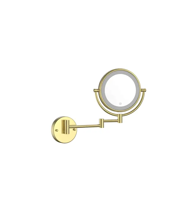 Make Up Spiegel Geborsteld Goud 5x Zoom met led-verlichting Touch