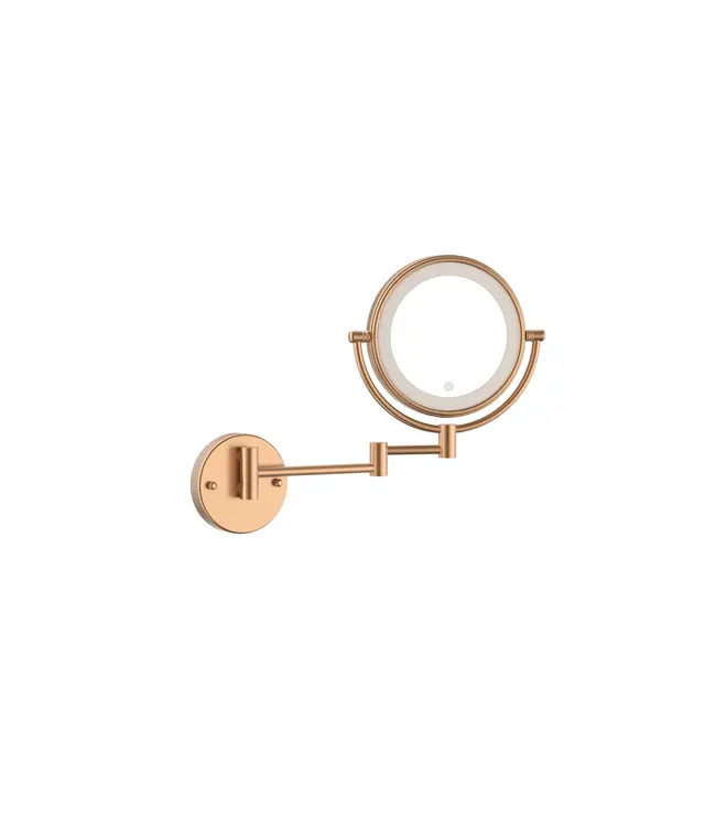 Make Up Spiegel Geborsteld koper 5x Zoom met led-verlichting Touch