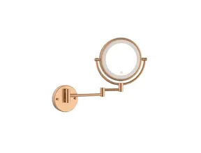Make Up Spiegel Geborsteld koper 5x Zoom met led-verlichting Touch