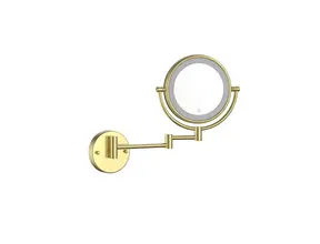Make Up Spiegel Geborsteld Goud 5x Zoom met led-verlichting Touch