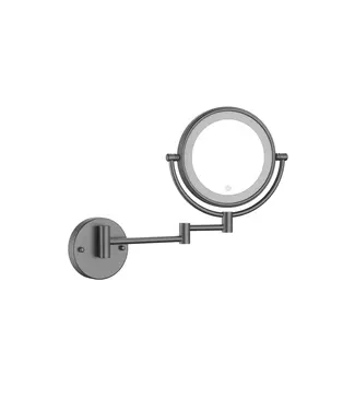 DutchLine Make Up Spiegel Gunmetal 5x Zoom met led-verlichting Touch