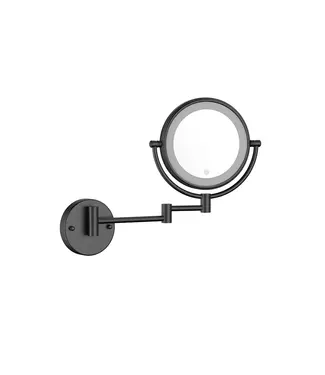 DutchLine Make Up Spiegel Mat Zwart 5x Zoom met led-verlichting Touch