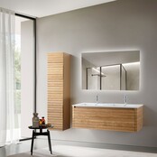 Wastafelonderkast Kamellia 120cm Licht Eiken Massief – 1 lade