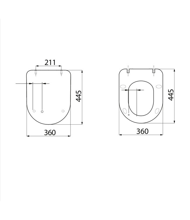 Creavit Freedom Toiletbril Glans Wit duroplast softclose toiletzitting 36x44,5cm
