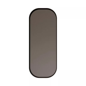 Spiegel Plato Ovaal Verticaal Mat Zwart 50x100cm met Bewegingssensor en Spiegelverwarming