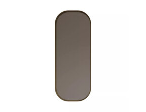 Spiegel Plato Ovaal Verticaal Geborsteld Goud 40x100cm met Bewegingssensor en Spiegelverwarming