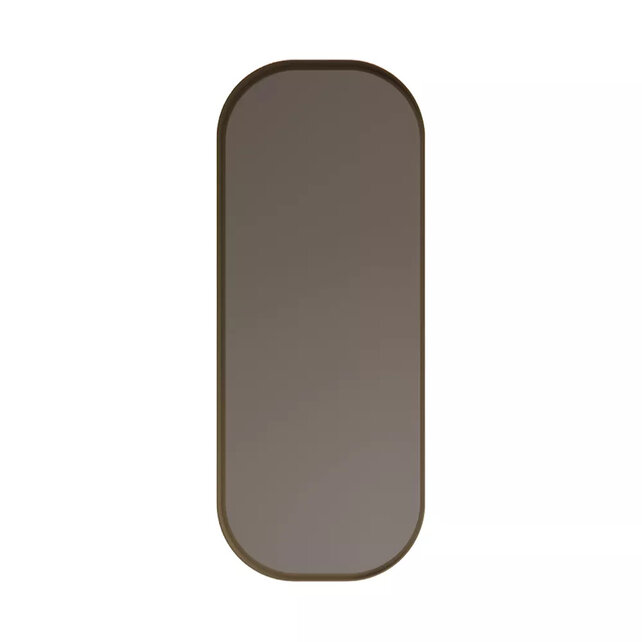 Spiegel Plato Ovaal Verticaal Geborsteld Goud 40x100cm met Bewegingssensor en Spiegelverwarming Spiegel Plato Ovaal Verticaal Geborsteld Goud 40x100cm met Bewegingssensor en Spiegelverwarming