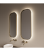 GLISS DESIGN Spiegel Plato Ovaal Verticaal Geborsteld Goud 50x100cm met Bewegingssensor en Spiegelverwarming
