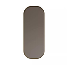 Spiegel Plato Ovaal Verticaal Geborsteld Goud 50x100cm met Bewegingssensor en Spiegelverwarming