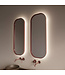 GLISS DESIGN Spiegel Plato Ovaal Verticaal Koper Rosé 40x100cm met Bewegingssensor en Spiegelverwarming