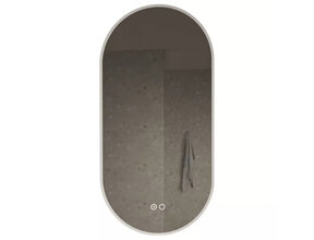 Gliss Design Aura Ovale Spiegel Mat Wit 50x100 cm met dimbaar LED-verlichting en verwarming