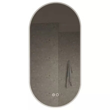 Gliss Design Aura Ovale Spiegel Mat Wit 40x100 cm met dimbaar LED-verlichting en verwarming