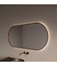Spiegel Ovaal Aura Horizontaal Koper Rosé 140x70cm met Bewegingssensor en Spiegelverwarming