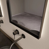 Spiegel Delta Mat Zwart 50x100cm Boogspiegel met Bewegingssensor en Spiegelverwarming Spiegel Delta Mat Zwart 50x100cm Boogspiegel met Bewegingssensor en Spiegelverwarming