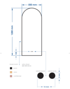 Spiegel Delta Mat Zwart 50x100cm Boogspiegel met Bewegingssensor en Spiegelverwarming Spiegel Delta Mat Zwart 50x100cm Boogspiegel met Bewegingssensor en Spiegelverwarming