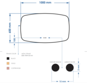 Spiegel Ovaal Epos Horizontaal Mat Zwart 100x60cm met Sensor en Spiegelverwarming Spiegel Ovaal Epos Horizontaal Mat Zwart 100x60cm met Sensor en Spiegelverwarming