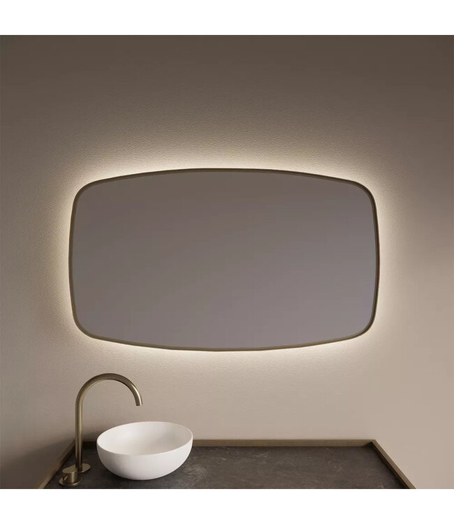Spiegel Ovaal Epos Horizontaal Mat Goud 120x65cm met Sensor en Spiegelverwarming