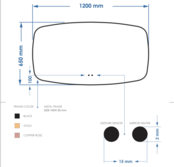 Spiegel Ovaal Epos Horizontaal Mat Goud 120x65cm met Sensor en Spiegelverwarming