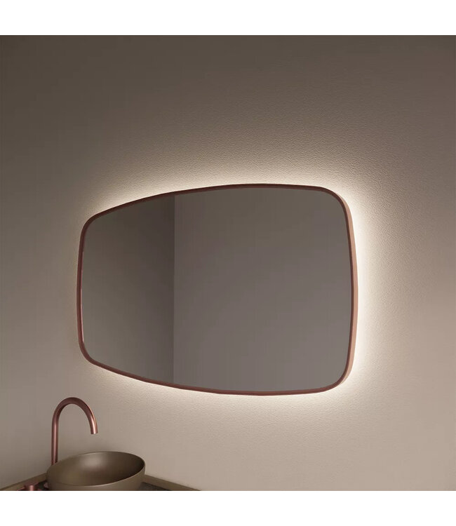 GLISS DESIGN Spiegel Ovaal Epos Horizontaal Koper Rosé 120x65cm met Sensor en Spiegelverwarming