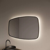 Spiegel Ovaal Epos Horizontaal Mat Zwart 160x70 cm met Sensor en Spiegelverwarming