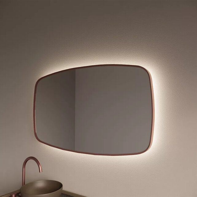 Spiegel Ovaal Epos Horizontaal Koper Rosé 160x70 cm met Sensor en Spiegelverwarming