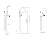 Badkraan Vrijstaand Stria Mat Bruin Brons (PVD) met thermostaat