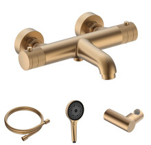 Badkraan Set Stria Mat Bruin Brons ( PVD ) met thermostaat