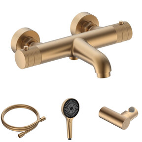 Badkraan Set Stria Mat Bruin Brons ( PVD ) met thermostaat