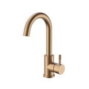 Wastafelkraan Stria Cold-start Mat Bruin Brons PVD-Gecoat Gebogen met draaibaar uitloop