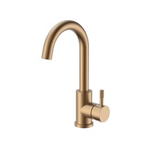 Wastafelkraan Stria Cold-start Mat Bruin Brons PVD-Gecoat Gebogen met draaibaar uitloop