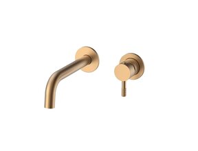 Aloni Wastafelkraan Afbouwdeel Stria Mat Bruin Brons PVD-gecoat met Cold-start