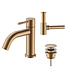 ALONI Fonteinkraan set Stria Mat Bruin Brons (PVD) Toiletkraan + Sifon + Clickwaste