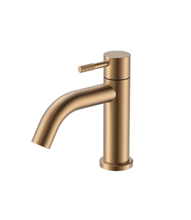 ALONI Fonteinkraan set Stria Mat Bruin Brons (PVD) Toiletkraan + Sifon + Clickwaste