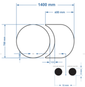 Spiegel Gliss Eris 70 + 60x70 cm 2-delig - sensor bediening met dimbaar licht - Spiegelverwarming