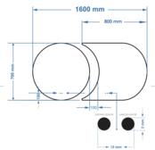 Spiegel Gliss Eris 70 + 80x70 cm 2-delig - sensor bediening met dimbaar licht - Spiegelverwarming