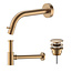 ALONI Fonteinkraan set Inbouw Stria Mat Bruin Brons inkortbaar Toiletkraan + Sifon + Clickwaste