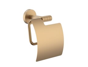 Toiletrolhouder Stria Mat Bruin Brons (PVD-gecoat) met klep